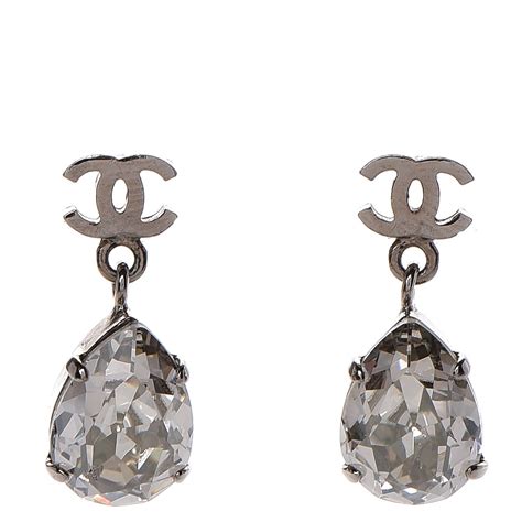 chanel large crystal earrings|chanel crystal drop earrings.